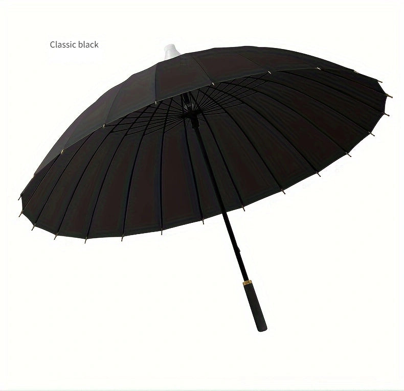 24 Ribs Compact & Waterproof Stick Umbrella with Water Cover, Durable Large Straight Umbrella for Men & Women