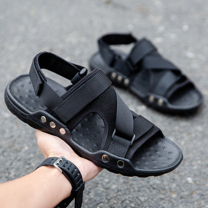 Casual Roman Sandals Men Strap Velcro Shoes - Hiccupzz