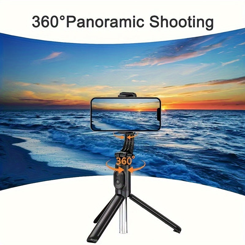 1 Pc 40" Mobile Selfie Stick Tripod with Wireless Remote, 360° Rotatable Smartphone Stand, Compatible with any Phone.