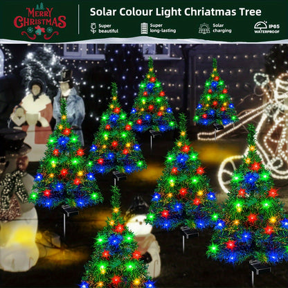 Solar-Powered Christmas Tree Garden Stake Lights