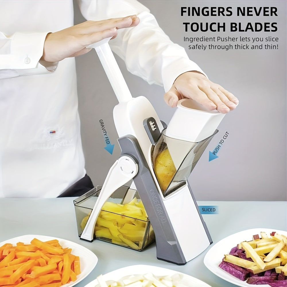 Stainless Steel Mandoline Slicer - Manual Veg Chopper