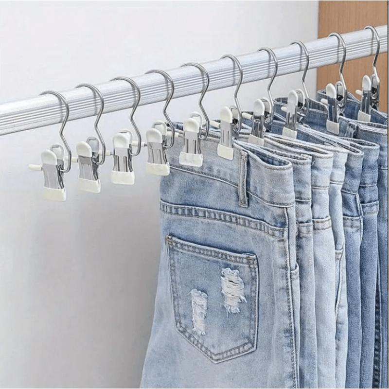 30 Hooks and Hangers for Hanging Heavy Objects - Space Saving Pants Clothes Hanger 360° Rotating Portable Storage Clips