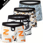 4-Pack Men's Flower Pattern Boxer Briefs - Breathable Antibacterial Sports Shorts for Casual Comfort - Hiccupzz