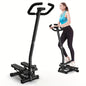 Stair stepper with handle - Mini stepper with 300 lb load capacity, hydraulic fitness stepper with LCD display - Hiccupzz