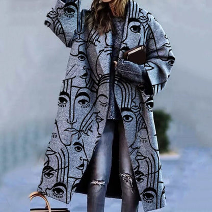 Coat Print Dragon And Phoenix Woolen - Hiccupzz
