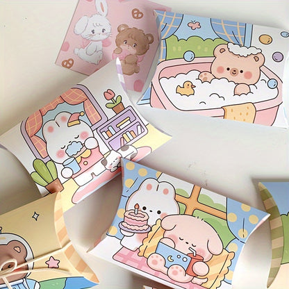 Cartoon Animal-Themed Pillow Gift Boxes (1-Pack) – Perfect for Small Candies, Birthdays, Holidays, and Special Occasions, Featuring Adorable Bear and Bunny Designs - Hiccupzz