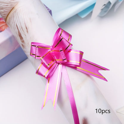Small Hand Pull Flower Ribbon Bows (10/50pcs): Perfect for Gift Wrapping, Holiday Decor, and Wedding Decorations - Hiccupzz
