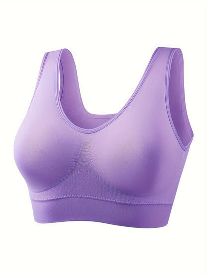 8-Pack Elegant Seamless Wireless Sports Bras for Women, Breathable & Comfortable, Ideal for Running & Fitness Activities - Hiccupzz