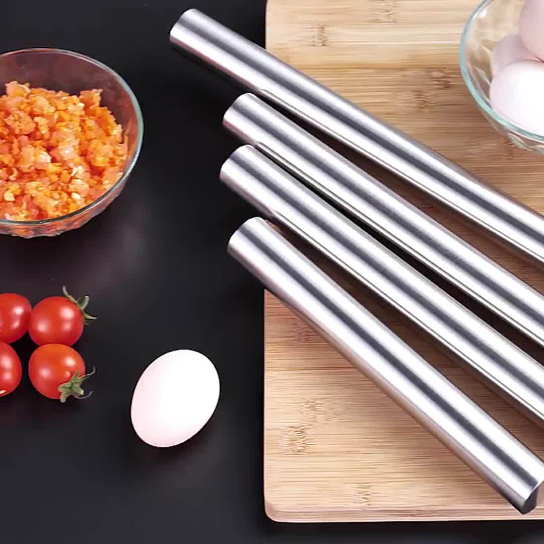 Durable Stainless Steel Rolling Pin for Perfect Dough Every Time - Ideal for Commercial Use and Home Baking