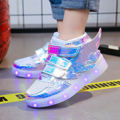 Lights up, children's sneakers, glitter shoes - Hiccupzz