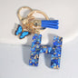 Blue Butterfly Alphabet Initial Keychain - Cute Resin Charm for Bags and Daily Use - Hiccupzz