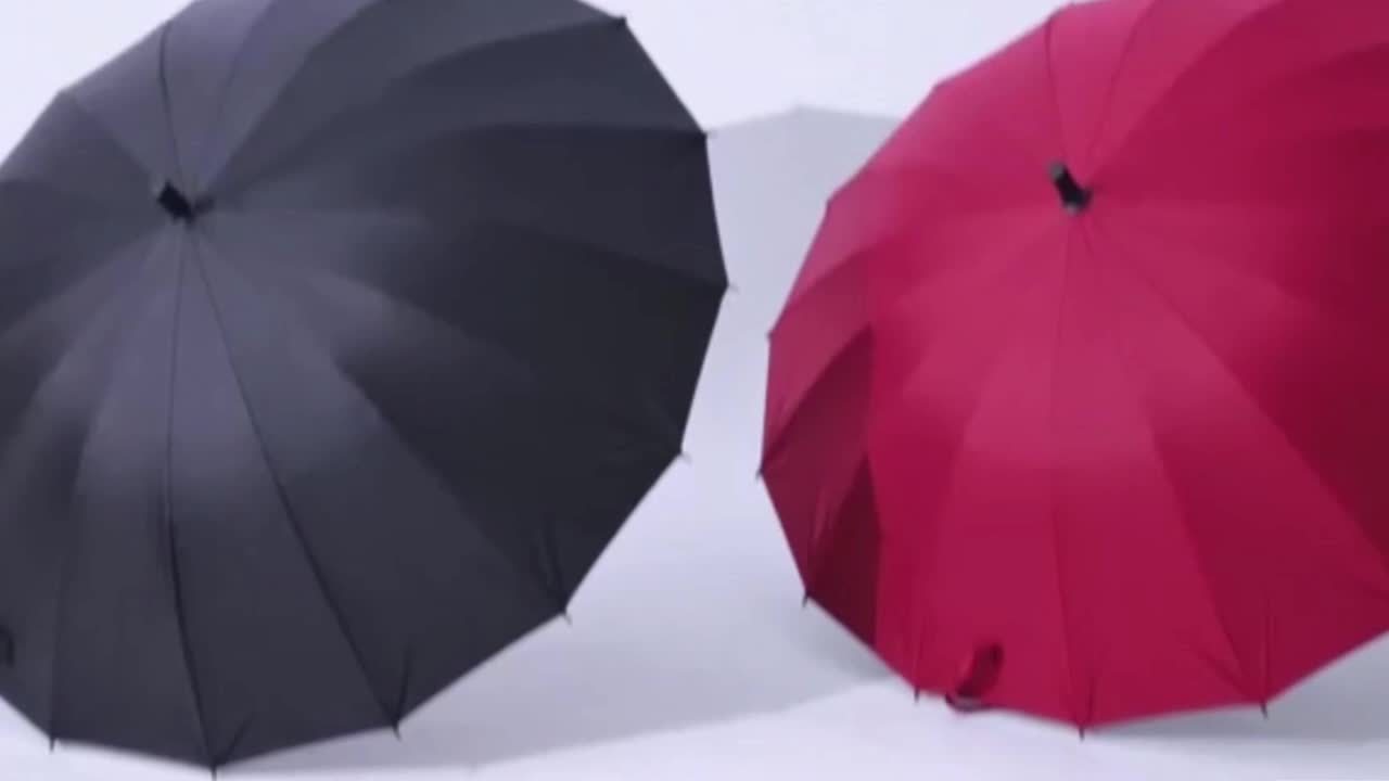 Unique Sword-Shaped Red Umbrella - 16 Windproof Ribs, Waterproof, Ergonomic Handle,