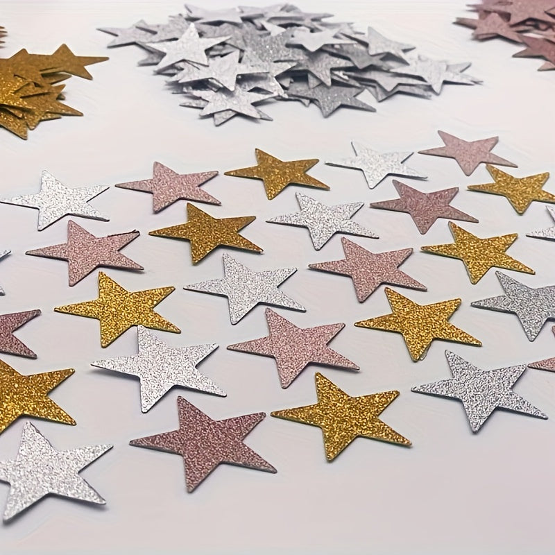 50 piezas de confeti de papel en forma de estrella: confeti dorado para suministros para rociar en bodas, decoración de mesas de fiesta, purpurina navideña y artículos estéticos lindos para adolescentes y ocasiones únicas