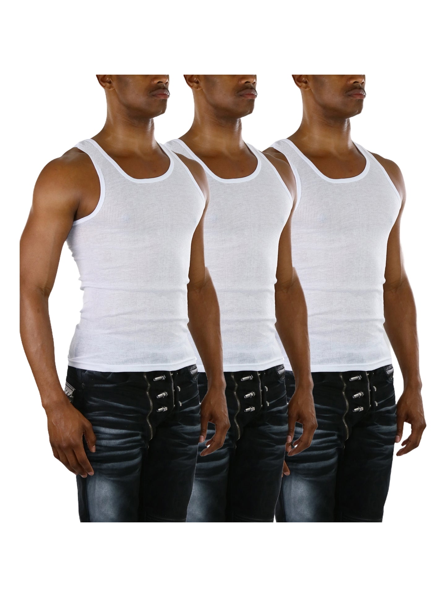 Men's Multi-Pack of Slim Fit Shallow Scoop Neck Undershirts