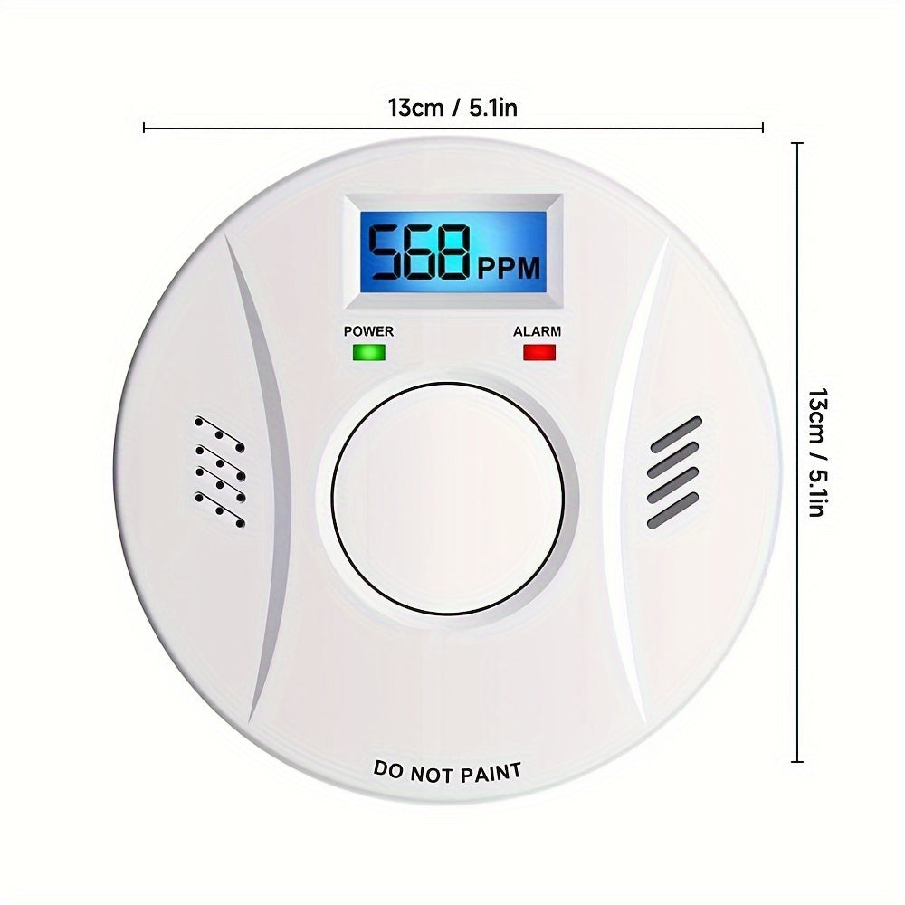 4 Pack Battery-Powered Smoke and Carbon Monoxide Detector with CO2 Detection, Easy Test/Reset Button, Reliable Home Safety Device with Advanced Sensors