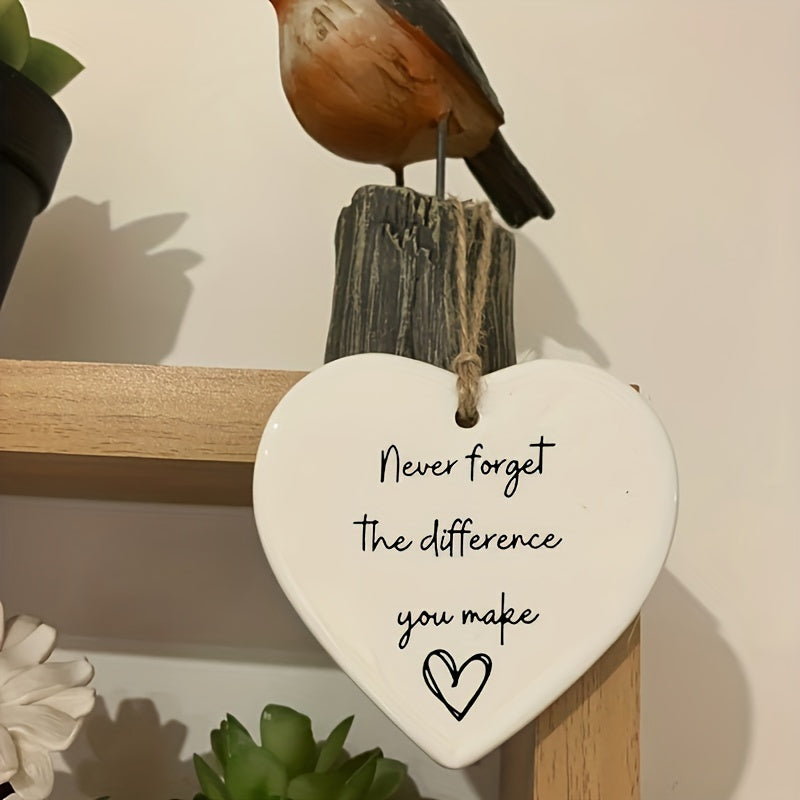 1pc Thank You Gift – "Never Forget the Difference You Make" Heart Gift for Friends