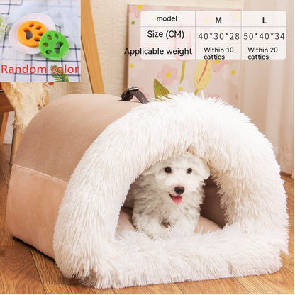 New Splice Portable Pet Nest Portable Autumn And Winter Warm Dog Nest Moisture-proof Long Fur Cat Nest Cross Border Pet Nest - Hiccupzz