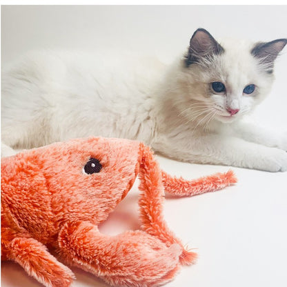 Pet Toys Electric Jumping Shrimp USB Charging Simulation Lobster Funny Cat Plush Pets Toy - Hiccupzz