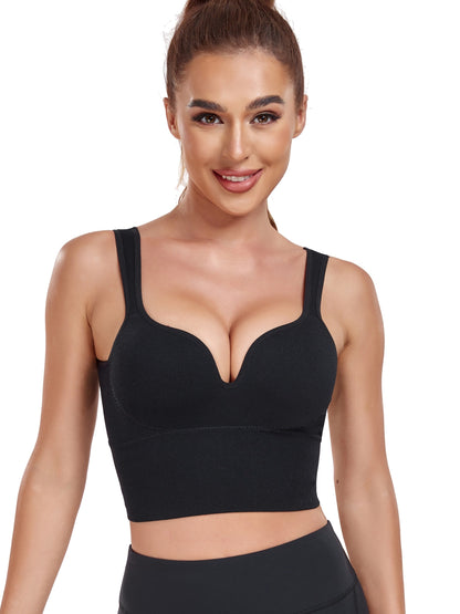 Women's Seamless U-Back Sports Bra, Non-Wired Anti-Sagging Gathered Fixed Pads, Yoga Running Fitness Sports Bra, Shockproof Athletic Wear - Hiccupzz