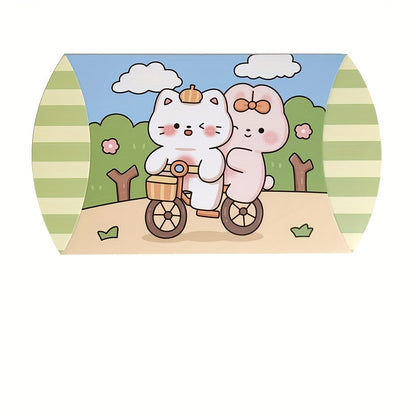 Cartoon Animal-Themed Pillow Gift Boxes (1-Pack) – Perfect for Small Candies, Birthdays, Holidays, and Special Occasions, Featuring Adorable Bear and Bunny Designs - Hiccupzz
