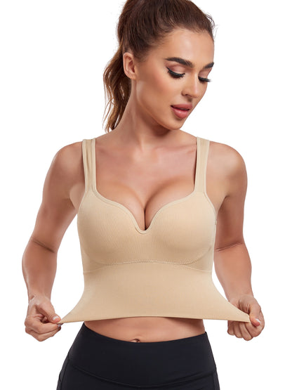 Women's Seamless U-Back Sports Bra, Non-Wired Anti-Sagging Gathered Fixed Pads, Yoga Running Fitness Sports Bra, Shockproof Athletic Wear - Hiccupzz