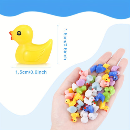 Mini Yellow Duck Figurines (10pcs): Realistic Resin Ducks for Home and Office Decor, Ideal for Easter, Halloween, and Christmas Gifts - Hiccupzz