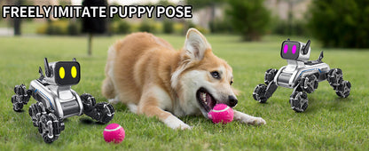 1 Pc Gesture-Controlled Robot Dog RC Car, 8WD All-Terrain Stunt Vehicle, USB Rechargeable Battery Powered, Plastic, for Kids Ages 8-13