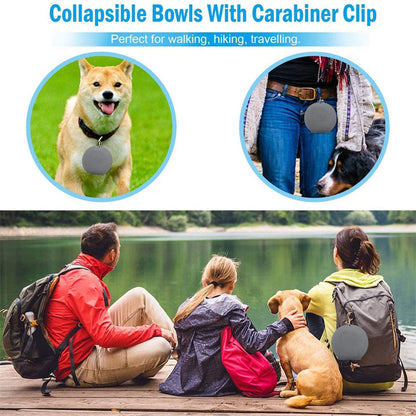 Rubber Foldable Double Bowl Pet Feeding Bowl Pets Supplies Dog Cat Bowls - Hiccupzz