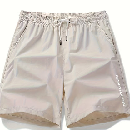 Men's Casual Loose Fit Active Shorts, Chic Letter Print Sports Shorts For Summer - Hiccupzz