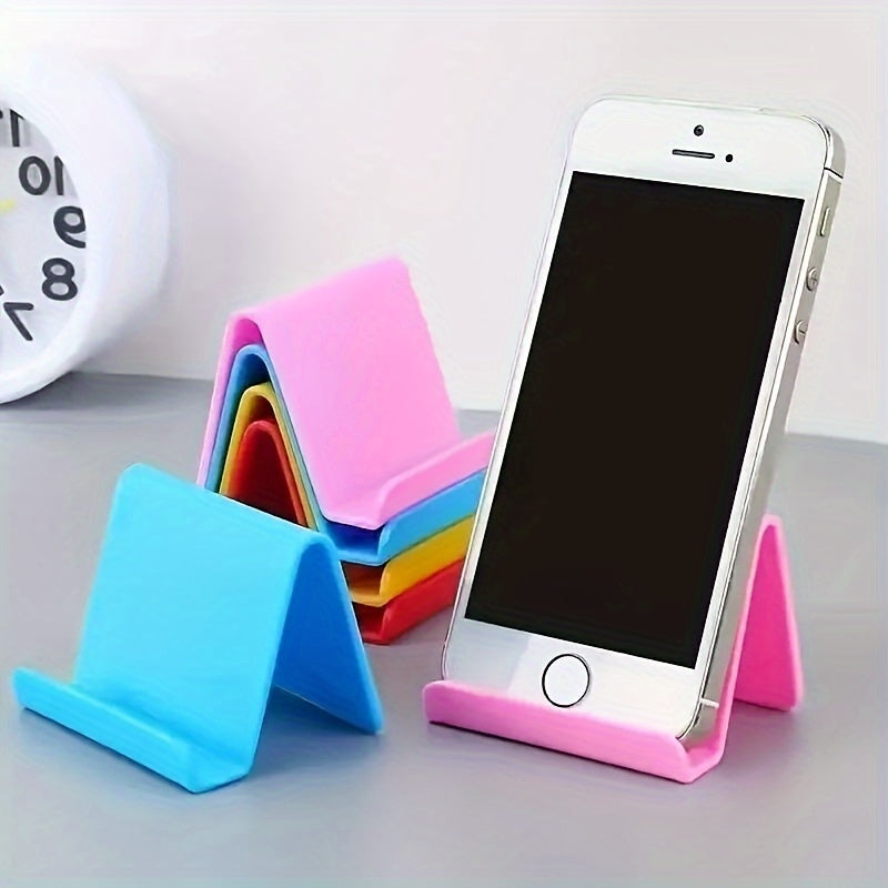 Multicolor Plastic Phone Stand Holder: Desktop Mobile Support for Most Smartphones and Tablets - Ideal for Home, School, and Office