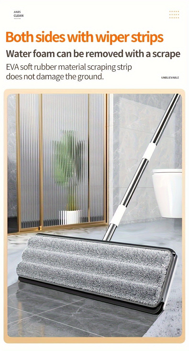 Flat Mop and Bucket Set with Self-Cleaning System - Stainless Steel & Durable ABS Construction