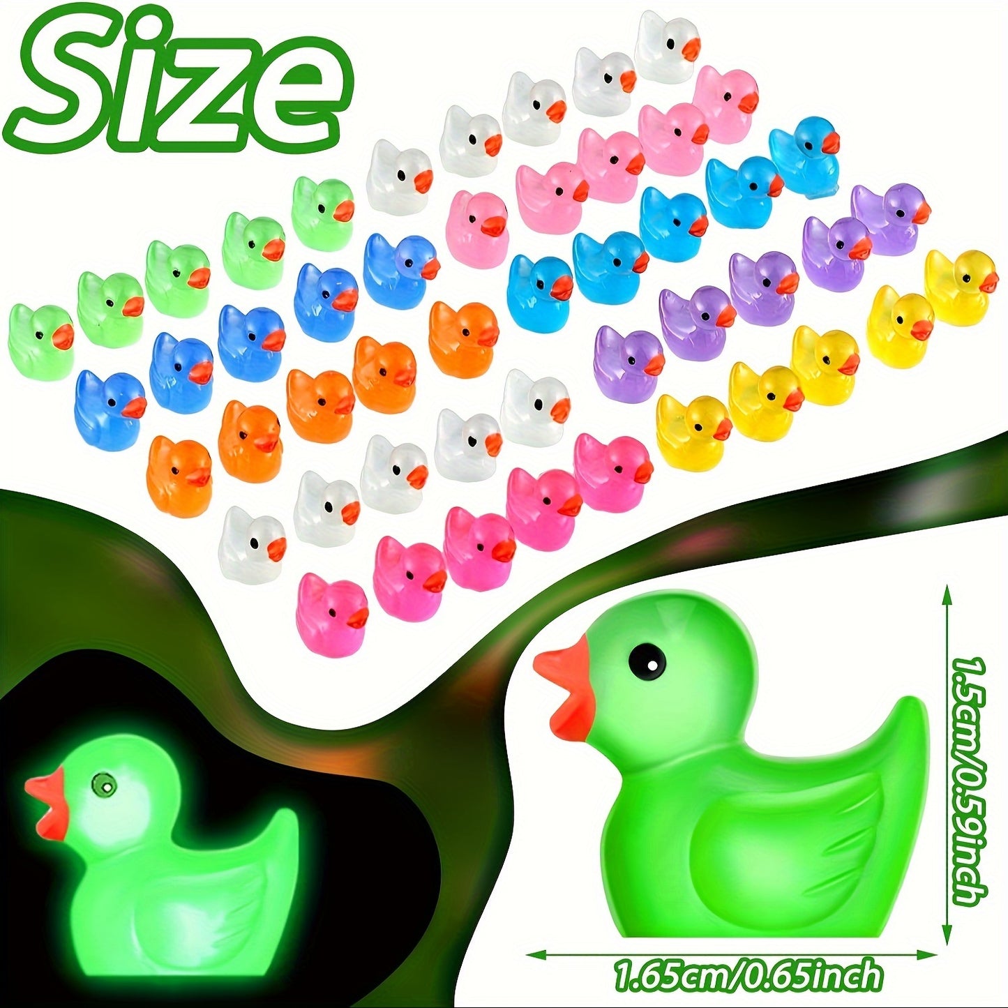 Luminous Mini Duck Figurines: 10/20pcs Set for Fairy Gardens, Aquariums, and Home Decor - Battery-Free Resin Ornaments for DIY Projects and Gifts