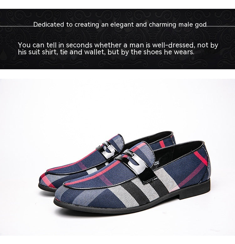 Spring Plaid British Pointed Casual Shoes