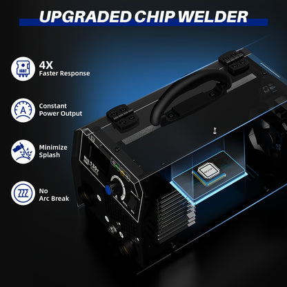 3-in-1 Flux Core Welder, 130A MIG Welder, MIG/Lift TIG/Stick Welding Machine 110v with Synergic Control, IGBT Inverter Portable Gasless Welder Equipment with Welding Gun, and 1Lb Welding Wire