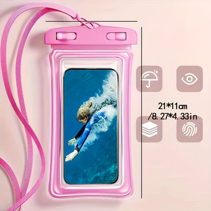 Waterproof Phone Pouch – 3D Design, Clear Dry Bag for 8-Inch Smartphones with Neck Strap - Hiccupzz