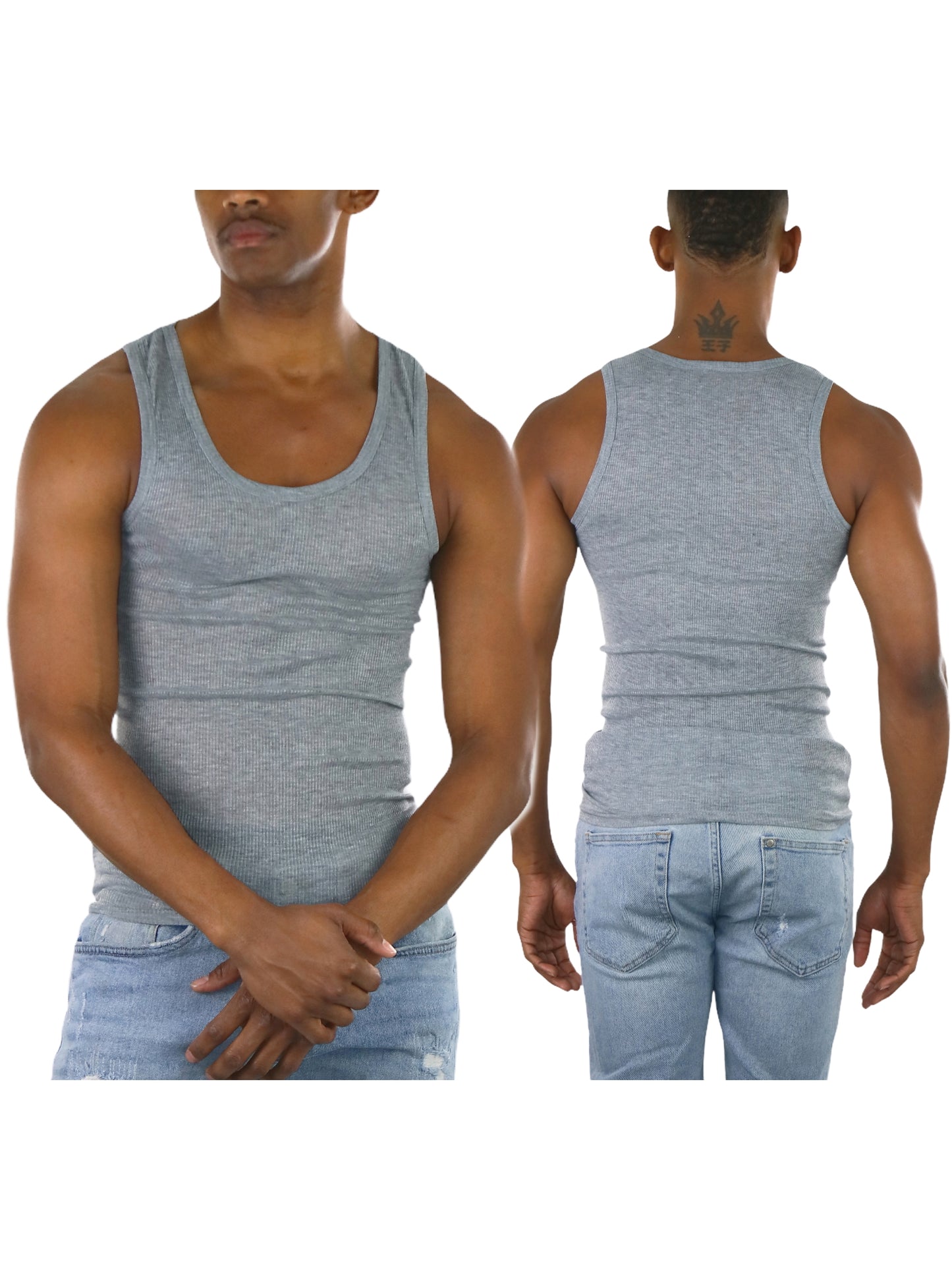 Men's Multi-Pack of Slim Fit Shallow Scoop Neck Undershirts