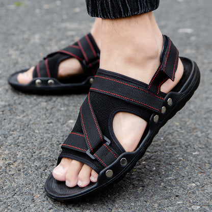 Casual Roman Sandals Men Strap Velcro Shoes - Hiccupzz