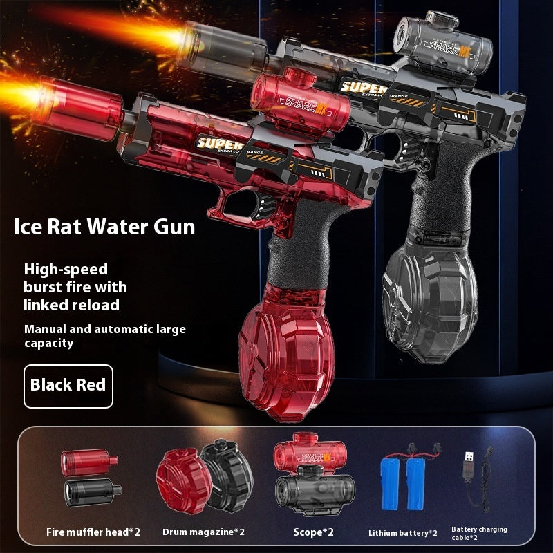 Electric LED Water Gun for Kids – Powerful Automatic Water Spray Blaster with Simulated Recoil Effect