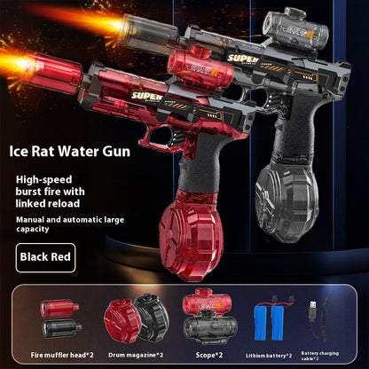 Electric LED Water Gun for Kids – Powerful Automatic Water Spray Blaster with Simulated Recoil Effect