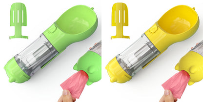 Pet Water Bottle Feeder Bowl Garbage Bag Storage Portable Pet Outdoor Travel 3 In 1 Dog Water Bottle - Hiccupzz