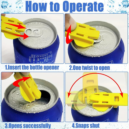 Tab-Style Plastic Can Opener (6pcs): Effortless Pop Top Remover for Beer and Soda - Anti-Bug Beverage Barrier for Picnics, BBQs, and Parties - Hiccupzz