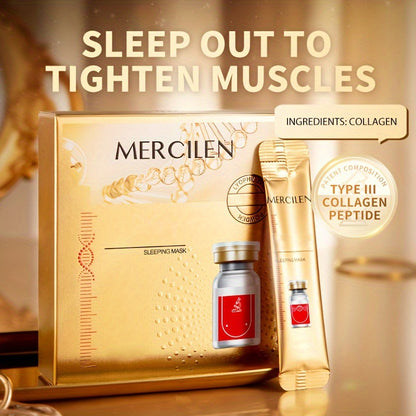 Type 3 Collagen Sleep Mask Moisturizing Skin Care Set, Tighten Skin, Moisturizing And Improving Dark Skin 0.14oz*20pcs Travel Essential - Hiccupzz