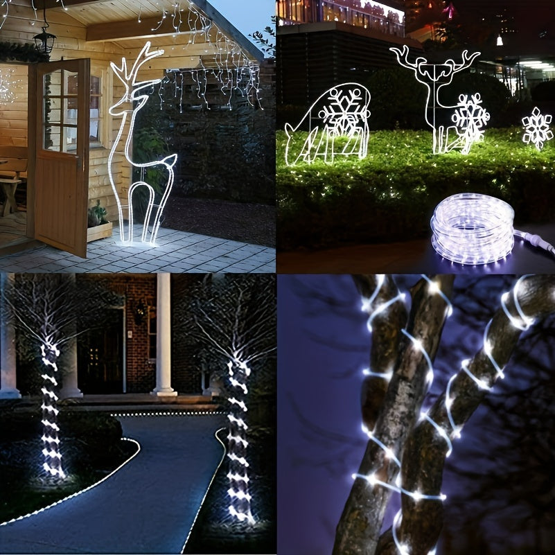 1 Pack Solar Tube String Lights - 8 Modes Outdoor LED Copper Wire Lights