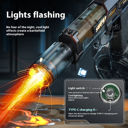 Electric LED Water Gun for Kids – Powerful Automatic Water Spray Blaster with Simulated Recoil Effect