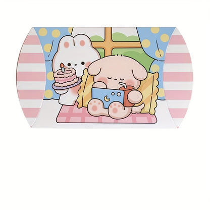 Cartoon Animal-Themed Pillow Gift Boxes (1-Pack) – Perfect for Small Candies, Birthdays, Holidays, and Special Occasions, Featuring Adorable Bear and Bunny Designs - Hiccupzz