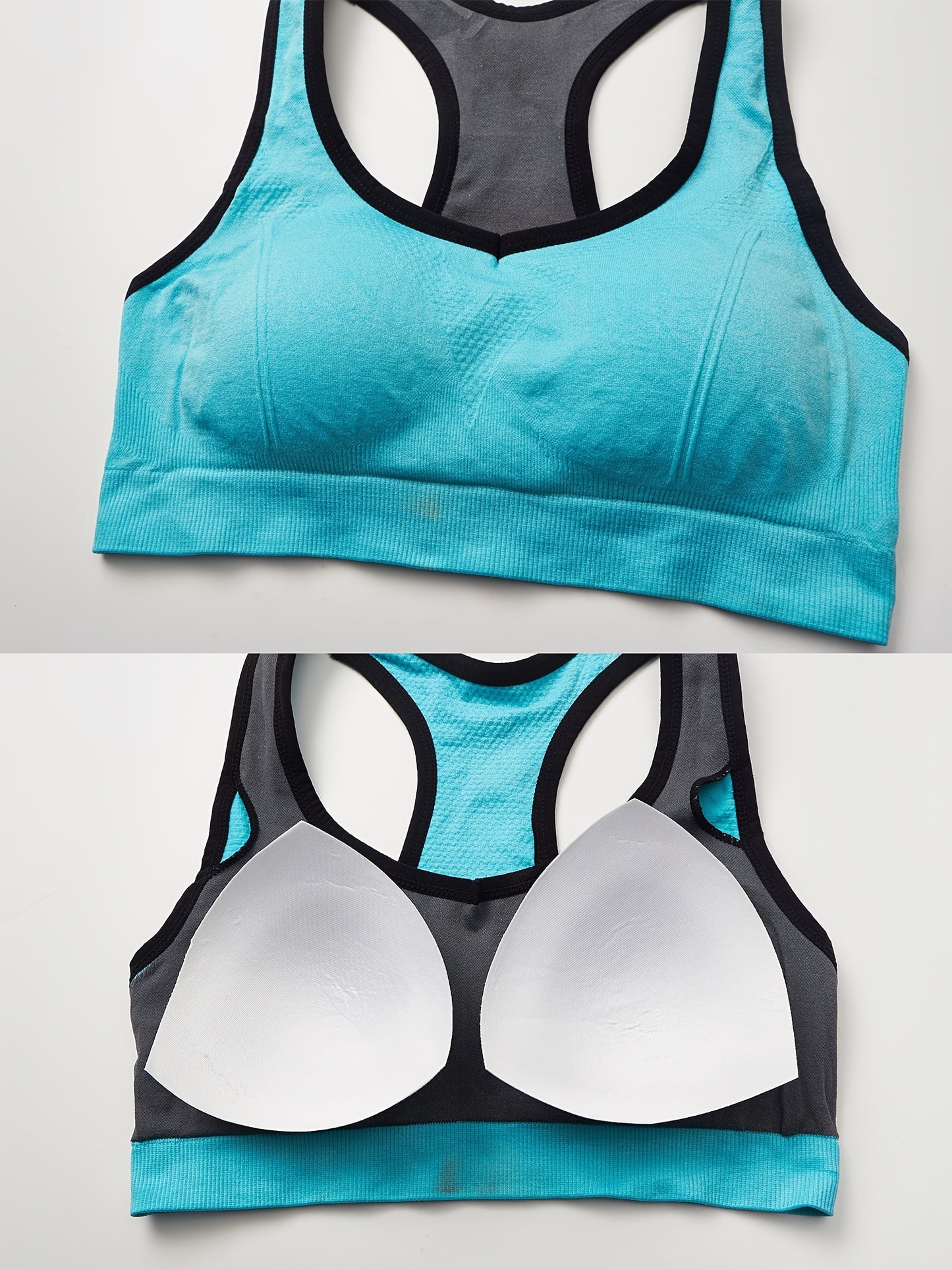 3pcs High Impact Racerback Sports Bra for Women - Padded, Seamless, Wireless Support for Yoga, Gym, Workout, and Running - Women's Activewear