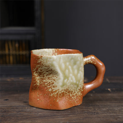 Vintage Japanese Ceramic Mug - Irregular High-Aesthetic Coarse Water Cup