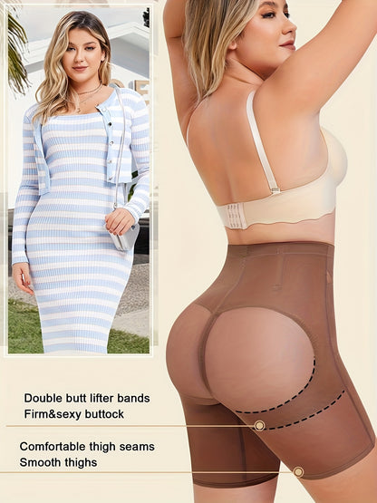 Women's High-Waist Shapewear Tummy Control Body Shaper Shorts, Butt Lifter Panties, Adjustable Waist Trainer, Breathable Fabric, With 4 Steel Bones - Hiccupzz