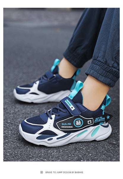 Boys' Casual Low-Top Mesh Sneakers - Breathable, Non-Slip Running Shoes for All Seasons. - Hiccupzz