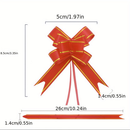 Small Hand Pull Flower Ribbon Bows (10/50pcs): Perfect for Gift Wrapping, Holiday Decor, and Wedding Decorations - Hiccupzz